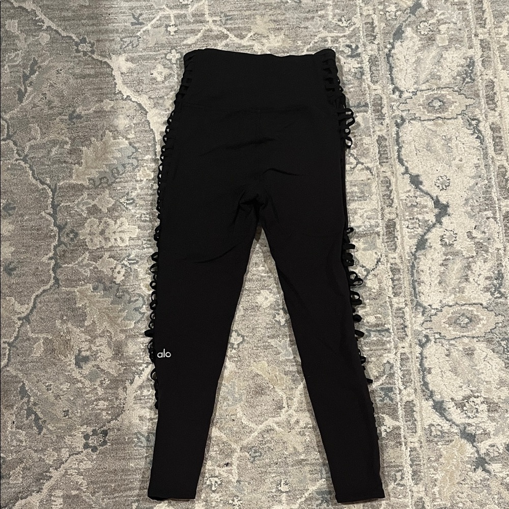 ALO Yoga Black Leggings with Sheer Detail